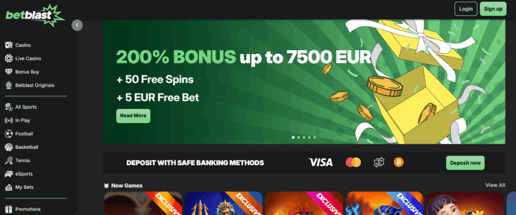 Betblast casino med Bitcoin